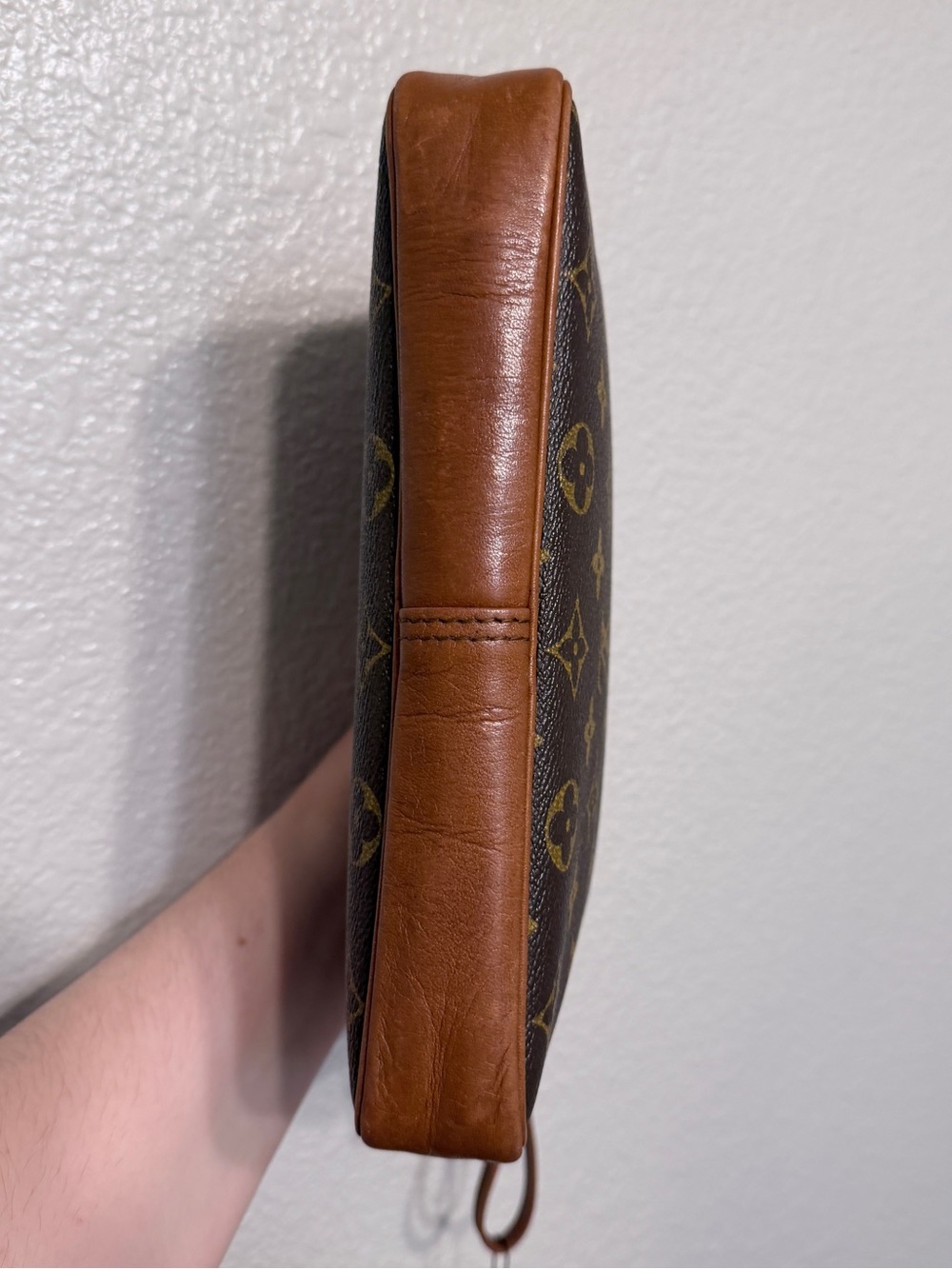 Vintage 1970s Louis Vuitton Monogram Pochette Wristlet Bag Made in France w/ COA - Picture 7 of 11
